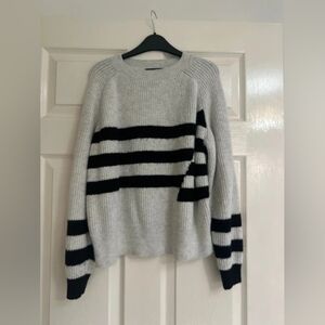 Striped Black and Gray Women's Sweater